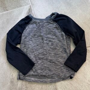 Tommy Bahama- Kids Long Sleeve Navy and Grey Striped Tee